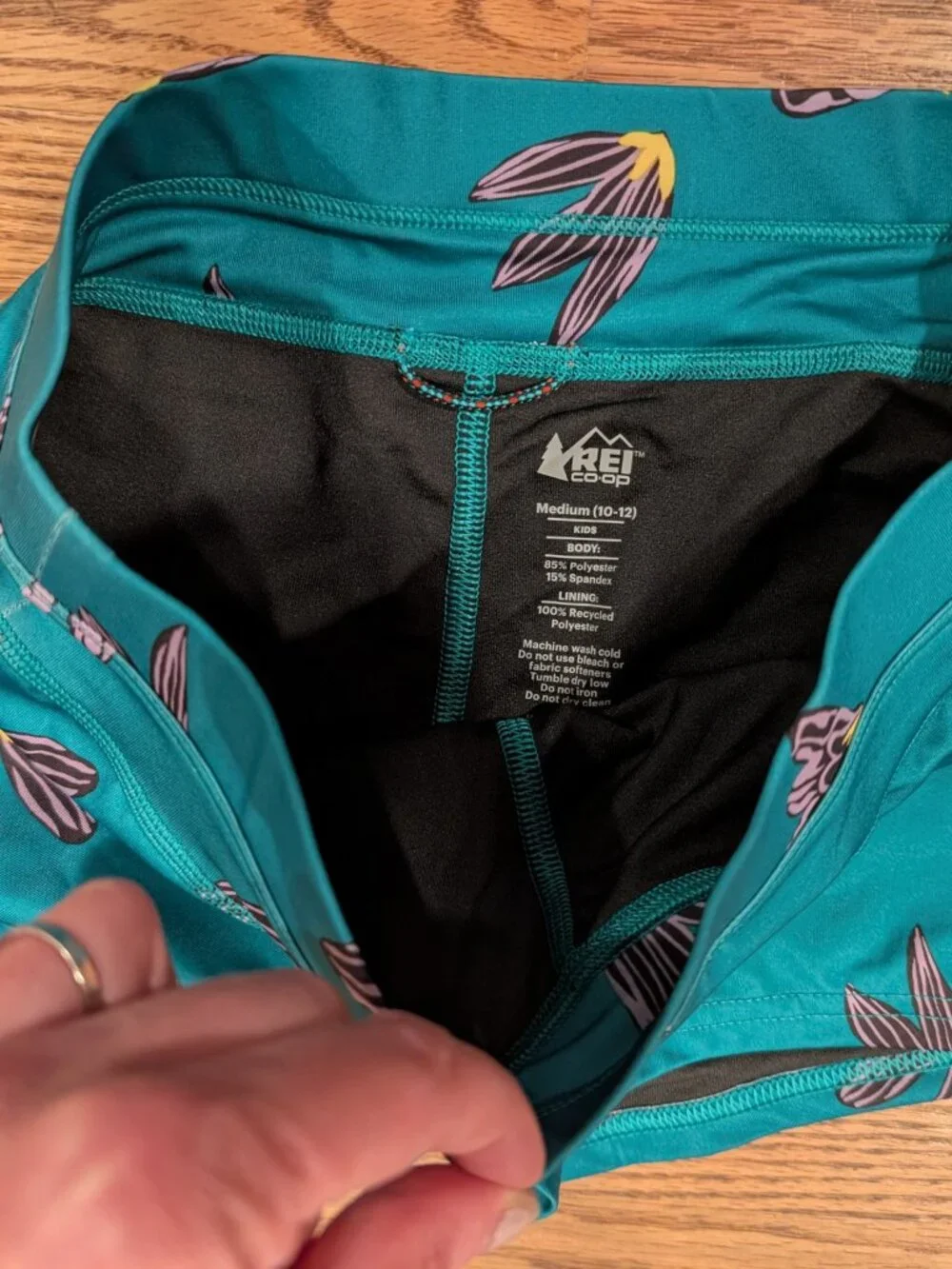 REI girls rashguard & swim shorts
